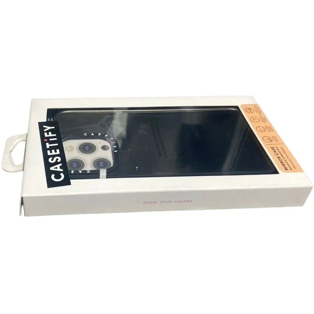 iPhone 15 Pro Max Case MagSafe CASETiFY Mirror Silver Black Bumper 6.7